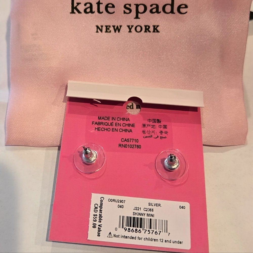 Kate Spade Silvertone Bow Earrings - Picture 6 of 6